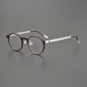 Fashion handmade retro ox horn women men glasses frame Oval myopic optical niche eyewear Personality pure titanium eyeglasses