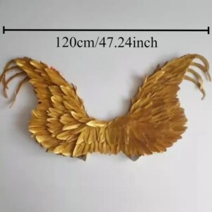 Angel Princess Glod Feather Wings Halloween Model Catwalk Costume Stage Wings Nightclub T-Stage Performance Photography Props