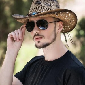 Men and women change sunshade hat outdoor travel cowboy casual