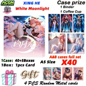 Wholesale Newest A5 Size QING HE Culture Creation White Moonlight Card Waifu Yae Miko Booster Box Doujin Toys Christmas Gift