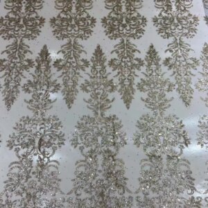 New  Gold lace fabric Glitter  shiny lace fabric for wedding dress 5 yards