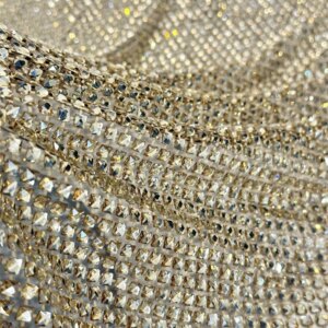 11kg/5Y Gold Embroidery Lace Fabric Elegant French Net Lace Fabric With Stones Nigerian Sequins Lace Fabrics For Dress