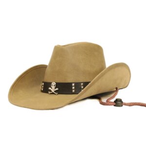 Leather belt for men and women Quality large brimmed hat Cowboy sunshade