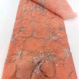 French Luxury Sequins 3d Tulle Lace Fabric 2025 High Quality Nigerian Groom Embroidery Net Fabrics For Wedding Dresses Sewing
