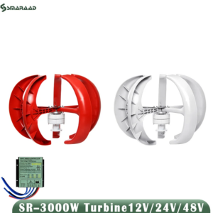 3000W Vertical Wind Turbine 12V 48V Vertical Axis Wind Generator VAWT Small Windmill Free Energy With MPPT Charging Controller