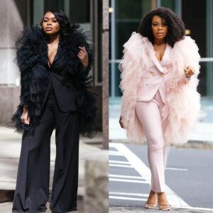 Tulle Ruffles Women Blazer Suits 2 Pieces Plus Size Wedding Guest Suits Customized Fashion Show Party Celebrity Outfit