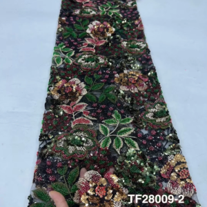 African Heavy Beaded Lace Fabric French Bridal Sequins Lace Fabric 2025 Luxury Nigerian Tulle Lace Fabric Couture Materiel