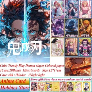 New Demon Slayer Acrylic Colored Paper Collectible Cube Trendy Play Anime Tanjirou Kamado Nezuko Flash Swimsuit Battle Game Card