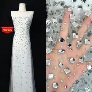 2025Latest Superior Quality Soft Elegant Luxurious Mesh lace With Lots BiggestStones Fabric For Party Evening Dresses NN2198_Z