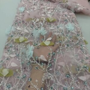 Africa Nigerian Beaded French Mesh Lace With Sequins High Quality 2025 Embroidery Lace Sequins Lace For Wedding Dresses Women73