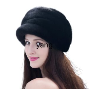 LMM female mink whole mink leather fur hat winter thickened warm fur hat