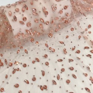 2025 New African French Nigerian High End Tulle Lace Fabric With Stones Embroiderg Mesh for Wedding Party Bride Sewing Dress
