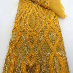 Africa Nigerian Beaded French Mesh Lace With Sequins High Quality 2025 Embroidery Lace Sequins Lace For Wedding Dresses Women