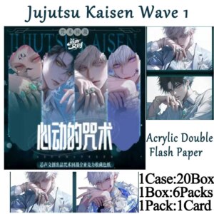 Wholesale Jujutsu Kaisen Wave 1 Acrylic Double Flash Paper Cards Booster Box Game Character Card Hobbies Gift