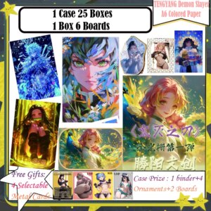 TENGYANG Demon Slayer A6 Color Paper Anime Kimetsu Yaiba Tanjirou Kamado Nezuko Card Kids Gift Demon Slayer Cards