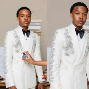 Classy Appliques Men Suits For Wedding Shawl Lapel Double Breasted Tuxedos Groom Party 2 Pcs Blazer Pants Customized Suit