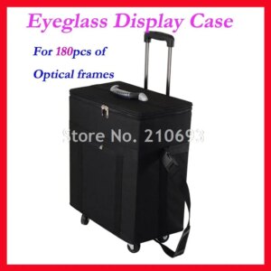 Hold 180pcs Eyeglasses Optical frame Reading Glasses Display case Sample box travel Trolley Case S180