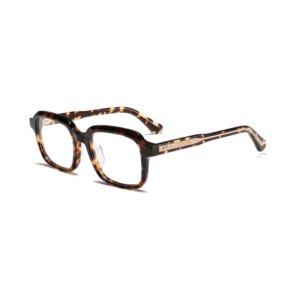 Retro Designer Acetate Glasses for Men and Women Luxury Trendy Square Frame Prescription Eyeglasses for Myopia Correction(0-800)