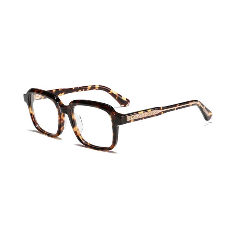 Retro Designer Acetate Glasses for Men and Women Luxury Trendy Square Frame Prescription Eyeglasses for Myopia Correction(0-800)