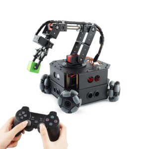 4 Dof Robotic Arm with 4WD Car Omni Wheel Obstacle Avoidance Motor Servo RC Car for Arduino Robot DIY Kit Ps2 Programmable Robot