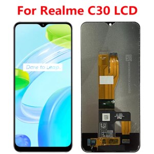 6.5” Original For Realme C30 LCD Display Screen Touch Panel Digitizer Replacement Parts For Realme C30s LCD With Frame RMX3581