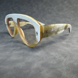 Eyeglass Frames Unique Vintage Aviator Oversize Handmade White Horn Reading Men Glasses Frames Myopia Optical Lenses Eyeglasses