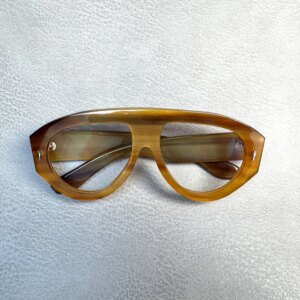 Eyeglass Frames Vintage Aviator Oversize Handmade Light Coffee Horn Prescription Men Glasses Frames Optical Lenses Eyeglasses