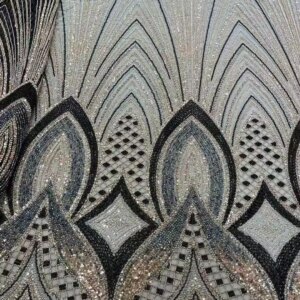 African French Sequined Lace Fabrics 2025 High Quality Beaded Lace Nigerian Groom Embroidered Dress Material For Party Sewing