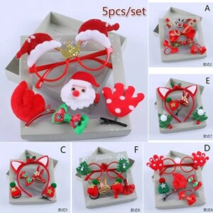Baby Hair Ornaments Kids Christmas Hairclip Set Hairclip Accessories Girls’ Xmas Gifts 1 Set