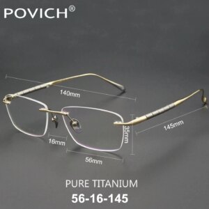 Luxury Rimless Frame Fashion Eyeglasses Men Titanium Flexible Light Spectacles Top Quality Eyewear for Male Optical Glasses