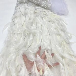 Luxurious Nigerian African Beaded Lace Fabric High Quality Sequins Embroidery African French Lace Fabric For Sewing Dress