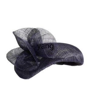 LMM spring and summer new models, floral hemp banquet top hat, elegant retro beret women