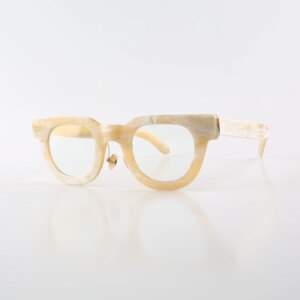 Man’s Glasses Frames Unique Vintage Retro Cat Eye Handmade White Horn Prescription Eyeglass Frames Optical Lenses Eyeglasses
