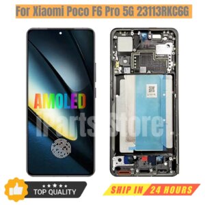 iParts Replacement Display For Xiaomi Poco F6 Pro 5G 23113RKC6G AMOLED 120Hz Touch Screen Digitizer With Frame Assembly OEM