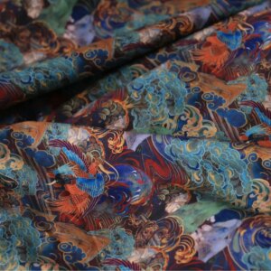 Autumn and Winter New Stick Girls’ Clothing Printed Fabric National Style Year Clothes Hanfu Warm Children’s Fun Tie-Dyed