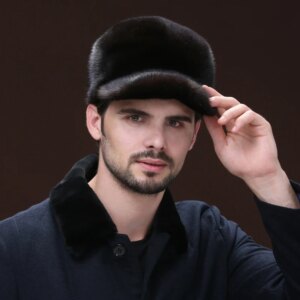 Y2k Hats Casual Warm Cap Fur Mink Hat Korean Style Men’s Hoods Plush Baseball Basin Cap Peaked Hats For Man Winter Hats For Men