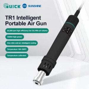 QUICK Smart Portable Air Gun, High Power, High Efficiency Fan, Uniform Heating Efficient and Stable, 1000W 60,000 rpm QUICK TR1