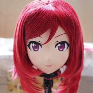 (KM109) Handmade Female Resin Crossdress Pretty Girl 3/4 Head Lolita Doll Mask Japanese Anime Cosplay Kigurumi Mask Crossdresser