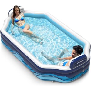 Inflatable Pool for Kids & Adults | Oversized Thickened Large Swimming Pool with Seats and Backrests Family Summer Blow Up Wate