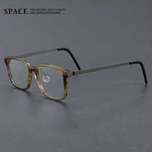 1821 Horn square frame men’s simple fashion retro pure handmade natural horn frame can be engraved logo can be matched with lens