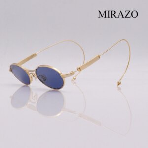 M220 100% Pure Titanium Small Round Frames Man’s Retro Prescription GM Sunglasses with Lenses Super Rlastic Temple Glasses Men