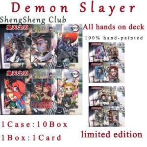New Demon Slayer Fully Hand-painted Cards In 6.3×8.8cm Wholesale Full Sets Anime Character Collection Card Hobbies Gift