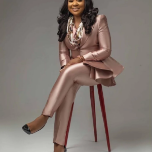 Pearl Pink Mother of Bride Dresses Peaked Lapel Single Breasted Jacket customsized African Casual Women Blazer 2 Piece Set