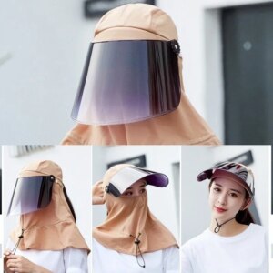 Sun Hat Protective Face Hat Summer Anti-ultraviolet Hat Can Be Adjusted Wide and Foldable