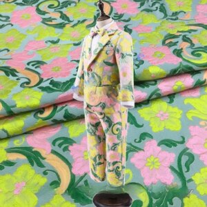 Three-dimensional relief jacquard fabric short skirt windbreaker clothing children’s wear evening dress brocade