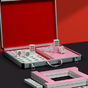 Home Use Large Size Mahjong Tiles Cute Pink High Aesthetic Value Mahjong Set Gift Box Guangdong Mopqua Mahjong Top Quali