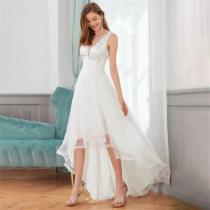 2024 Plus Size white Lace Sexy Mother Of Bride DressesLong high low cocktail dress Vintage Prom Evening Formal Party Gowns