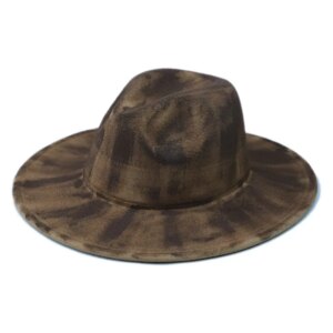 Design spray paint charred wind vintage do old woolen plus big hat felt top flat wrapping