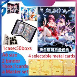 2025New Pian Ruo Jing Hong A6 Goddess Hot Stamping Laser Double Folding Colored Paper Ganyu Hutao Yae Miko Goddess Collection Ca