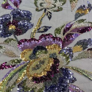 Luxury African Lace Fabric 2025 High Quality Sequins Beads Lace Fabrics For Nigerian Wedding French Tulle Lace Fabric